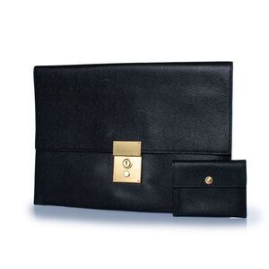 Thom Browne, pebbled leather clutch with wallet